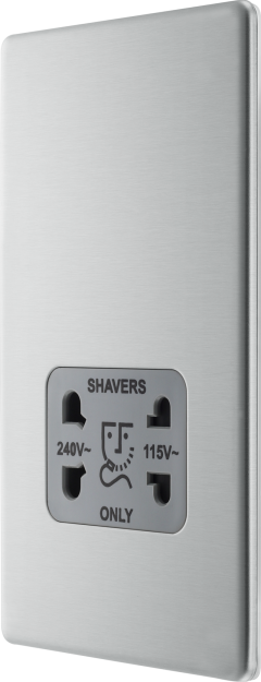 BG Flatplate Screwless Dual Voltage Shaver Grey Inserts