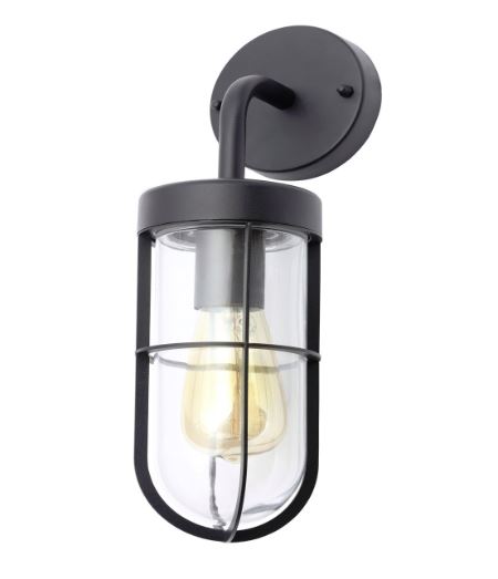 Forum Woking Caged Wall Light Textured Black